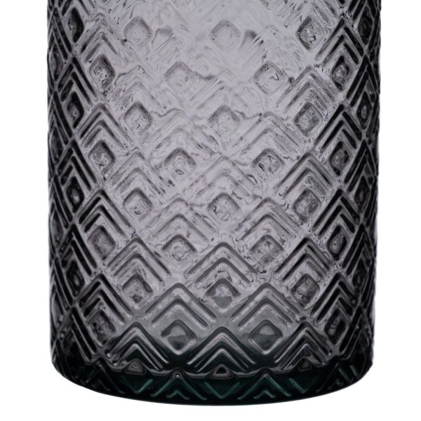 Vase Grey recycled glass 9 x 9 x 28 cm Hot on Sale