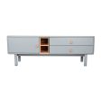 TV furniture Home ESPRIT Blue Grey polypropylene MDF Wood 140 x 40 x 55 cm Online