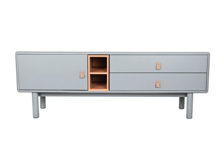 TV furniture Home ESPRIT Blue Grey polypropylene MDF Wood 140 x 40 x 55 cm Online