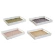 Tray DKD Home Decor Green Mustard Dark brown Light Pink MDF Wood 40 x 30 x 5 cm (4 Units) Cheap