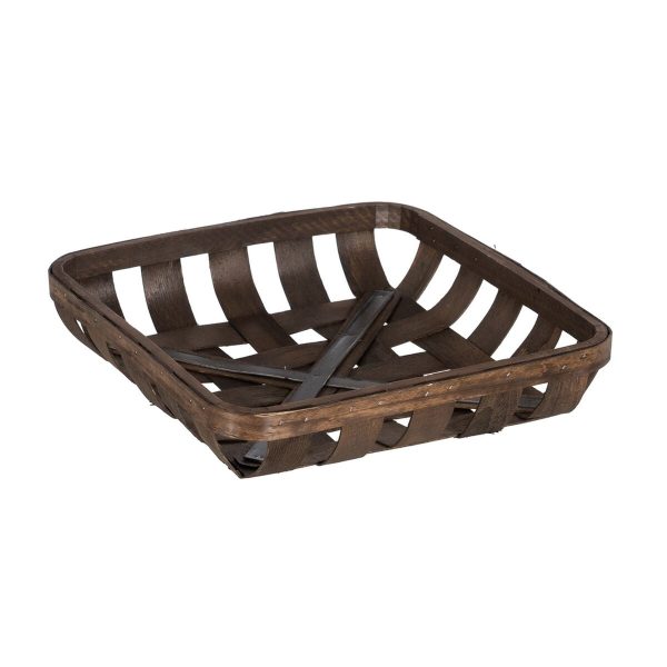 Basket set Brown Wood 52 x 52 x 11,5 cm (3 Units) Online Hot Sale