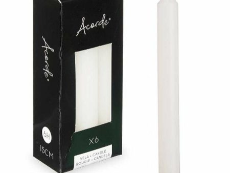 Candle Set Acorde 123-A-AR White 2 x 2 x 15 cm (12 Units) For Sale