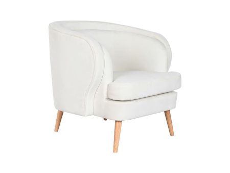 Armchair DKD Home Decor White Natural Wood 91 x 80 x 78 cm Cheap