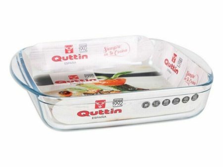 Baking tray Quttin 63081 1,6 L Glass 25 x 21,9 x 5 cm (6 Units) on Sale