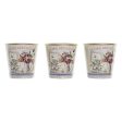 Set of pots DKD Home Decor Pink Golden PVC Aluminium Shabby Chic 38 x 13 x 14 cm (3 Pieces) Online now