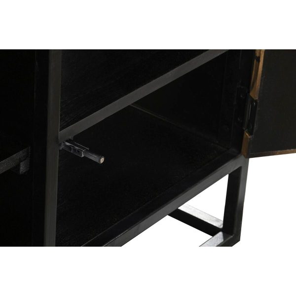 TV furniture DKD Home Decor Black Metal Wood (120 x 37 x 50 cm) Hot on Sale