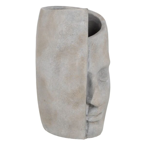 Vase Grey Cement Face 21 x 18 x 32,5 cm Cheap