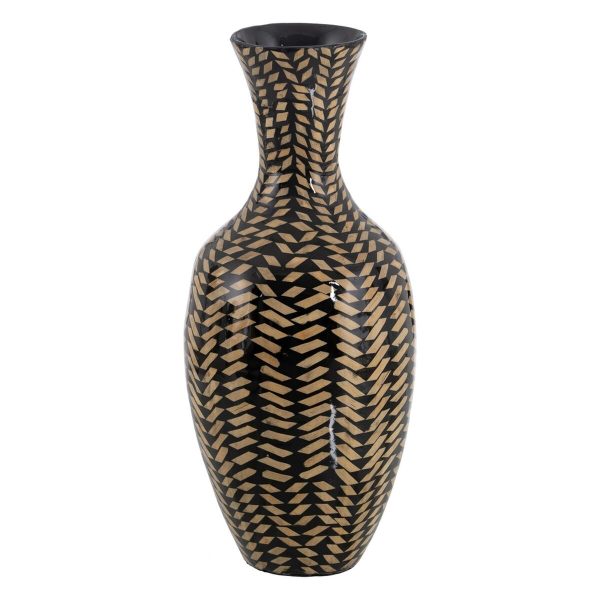 Vase Black Beige 25 x 25 x 59 cm Hot on Sale