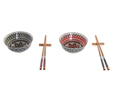 Sushi Set DKD Home Decor 30 x 21 x 7 cm Multicolour Mandala Stoneware Oriental (6 Pieces) Sale