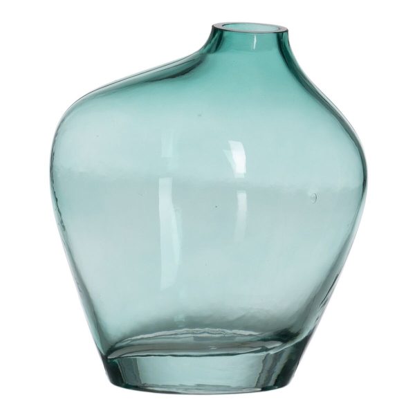 Vase Green Crystal 14,5 x 9,5 x 17 cm on Sale