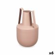 Vase With handles Sand Steel 14 cm (6 Units) For Discount