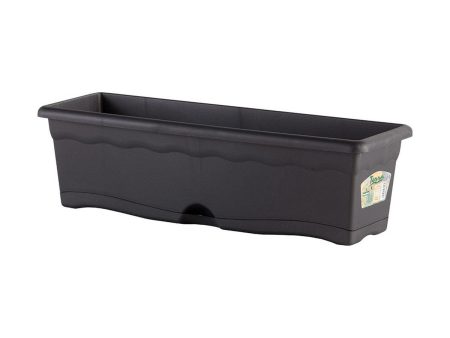 Planter with Dish Plastiken Anthracite polypropylene 80 x 20 cm Online Hot Sale