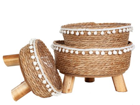 Set of Planters Romimex Natural wicker Legs (3 Pieces) on Sale