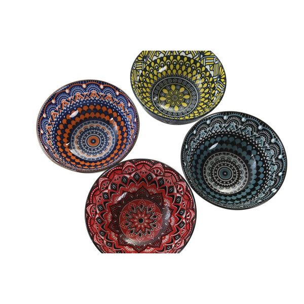 Sushi Set DKD Home Decor Multicolour Bamboo Stoneware Mandala Oriental 34 x 34 x 6,5 cm (12 Pieces) For Cheap