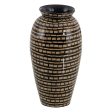 Vase Black Beige Bamboo 21 x 21 x 40 cm Hot on Sale