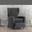 Armchair slipcovers Eysa JAZ Dark grey 90 x 120 x 85 cm Discount