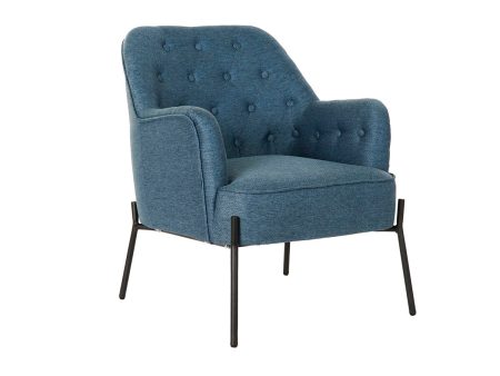 Armchair DKD Home Decor Blue Black Metal 65 x 73 x 79,5 cm Hot on Sale