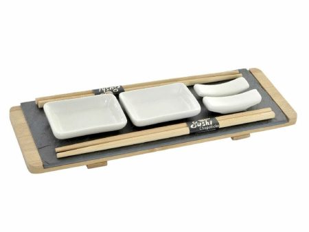 Sushi Set DKD Home Decor Brown Black Natural Bamboo Board 30 x 10 x 3,5 cm (9 Pieces) (30 x 10 x 3,5 cm) Hot on Sale