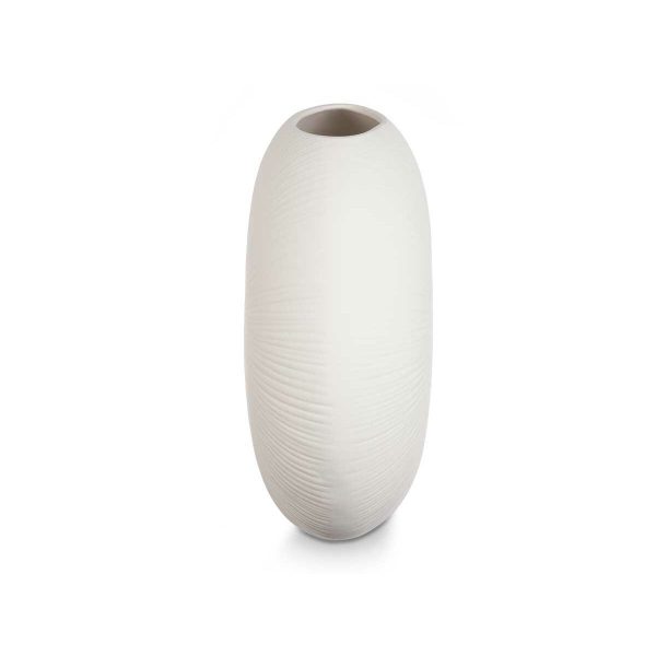 Vase Circular White Ceramic 40 x 34,5 x 16 cm (2 Units) For Sale