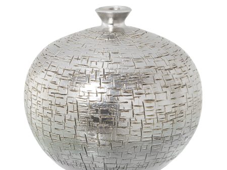 Vase Alexandra House Living Silver Ceramic 20 x 19 cm on Sale