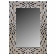 Wall mirror Alexandra House Living Grey Cream 70 x 3 x 100 cm Rectangular Fashion