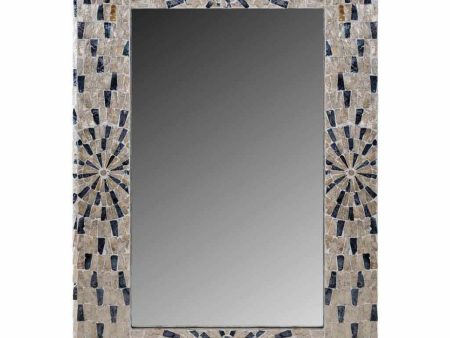 Wall mirror Alexandra House Living Grey Cream 70 x 3 x 100 cm Rectangular Fashion