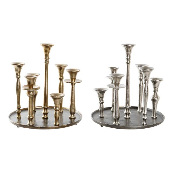 Candle Holder DKD Home Decor 29 x 29 x 30 cm Aluminium Modern (2 Units) Online