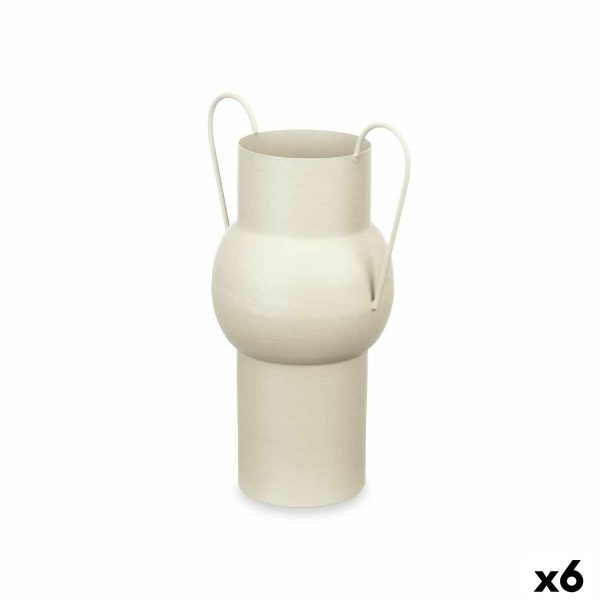 Vase Light brown Steel 22 x 32 x 14 cm (6 Units) For Cheap