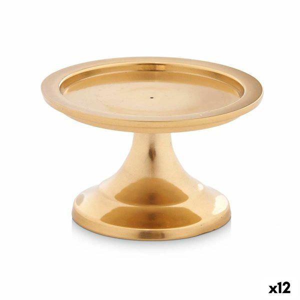 Candle Holder Golden Aluminium 10 x 6 x 10 cm (12 Units) Cheap