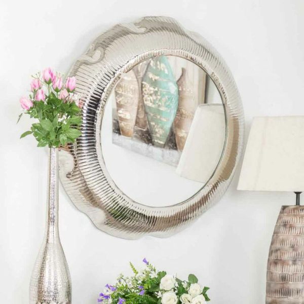 Wall mirror Alexandra House Living Silver 76 x 11 x 76 cm Circle For Discount