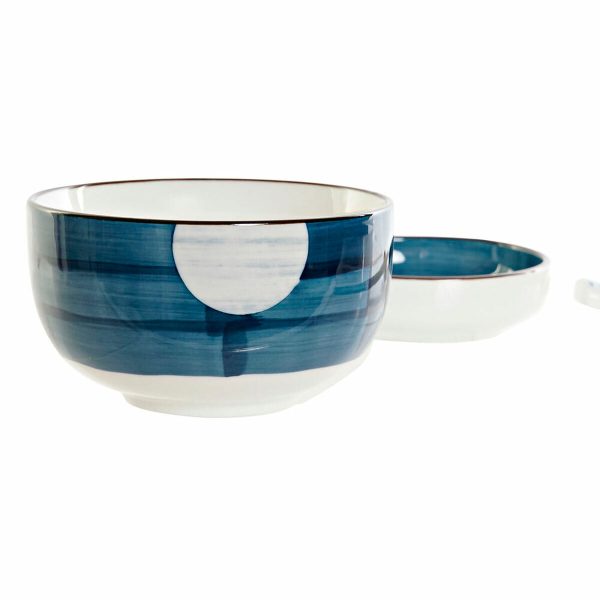 Sushi Set DKD Home Decor 34 x 29,5 x 7,3 cm Porcelain Blue White Oriental (34 x 29,5 x 7,3 cm) Online