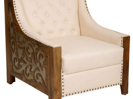 Armchair Alexandra House Living Beige 80 x 80 x 72 cm Upholstery Online