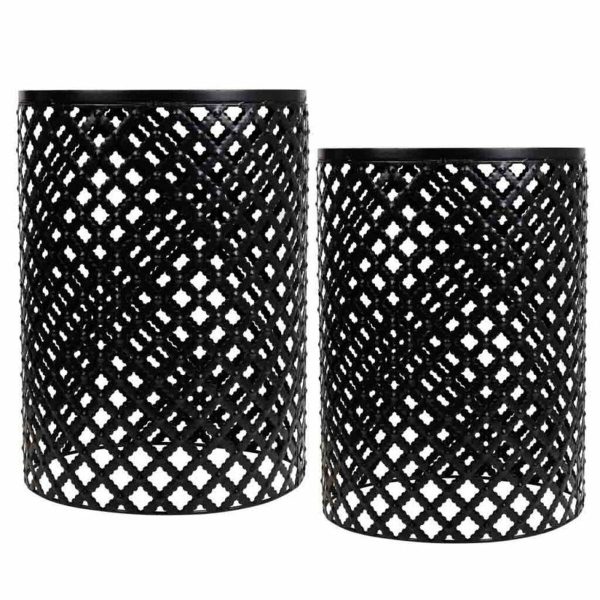 Flower Pot Stand Alexandra House Living Black Iron Tile 38 x 50 x 38 cm 2 Pieces on Sale