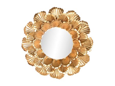 Wall mirror Home ESPRIT Golden Leaf of a plant 76,5 x 8 x 76,5 cm Fashion