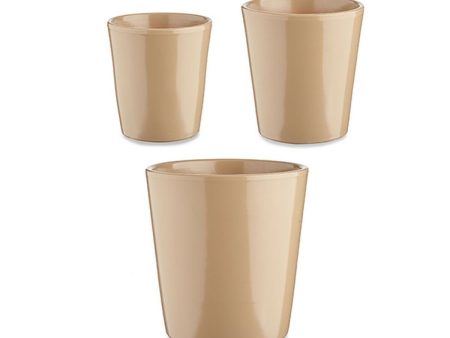 Set of pots Ø 14 cm Ø 22 cm Ø 17 cm Cónica 3 Pieces Beige Supply