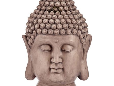 Decorative Garden Figure Buddha Head Grey Polyresin (31,5 x 50,5 x 35 cm) Online Hot Sale