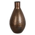 Vase Bronze Golden Aluminium 30 x 30 x 56 cm Fashion