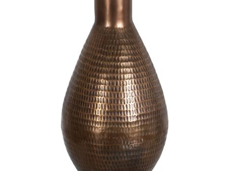 Vase Bronze Golden Aluminium 30 x 30 x 56 cm Fashion