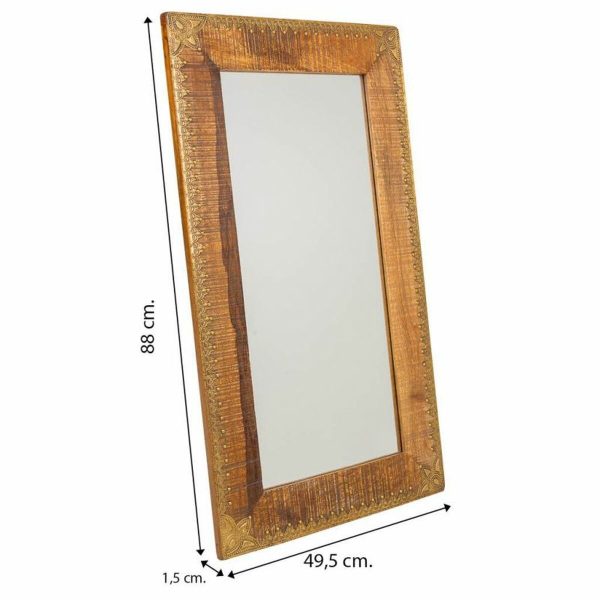 Wall mirror Alexandra House Living Brown 1 x 88 x 49 cm Rectangular Online now