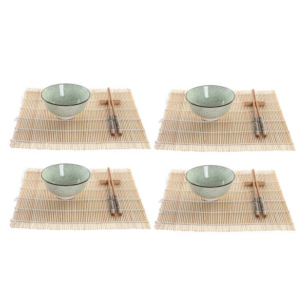 Sushi Set DKD Home Decor 14,5 x 14,5 x 35 cm Stoneware Oriental (16 Pieces) Cheap