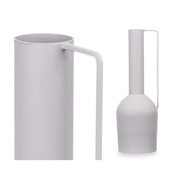 Vase Height Grey Steel 13 x 39 x 13 cm (6 Units) Hot on Sale