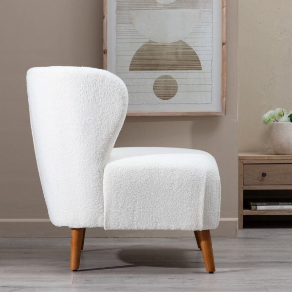 Armchair 72 x 78 x 82 cm Rubber wood White Online Sale