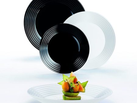 Tableware Luminarc 1900 White Black Glass 18 Pieces Supply