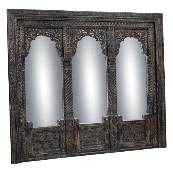 Wall mirror Alexandra House Living Black 12 x 150 x 183 cm Rectangular Sale