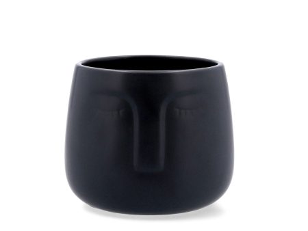 Planter Vinthera Moa Black Ceramic 13,5 X 13 cm For Cheap