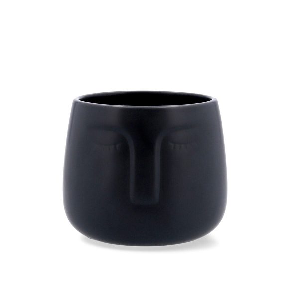 Planter Vinthera Moa Black Ceramic 13,5 X 13 cm For Cheap