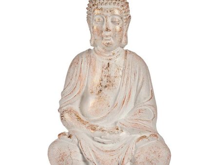 Decorative Garden Figure Buddha White Gold Polyresin (24,5 x 50 x 31,8 cm) Online