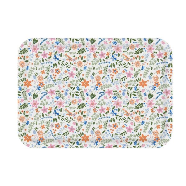 Tray Versa Polyethylene RPET 27 x 2,2 x 38 cm Flowers For Cheap