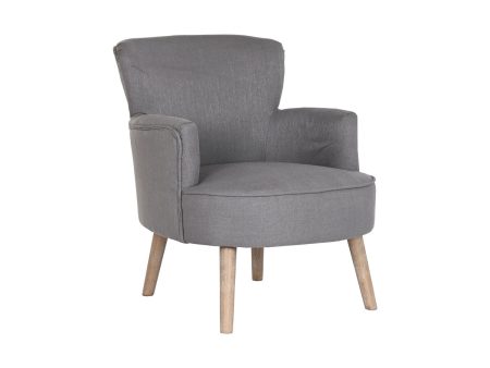 Armchair DKD Home Decor Fir Polyester Dark grey (66 x 70 x 88 cm) Cheap