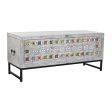 Chest DKD Home Decor Ceramic Grey White Mango wood (116 x 40 x 50 cm) on Sale